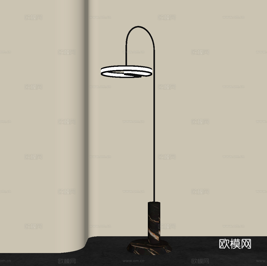 现代意式落地灯su模型