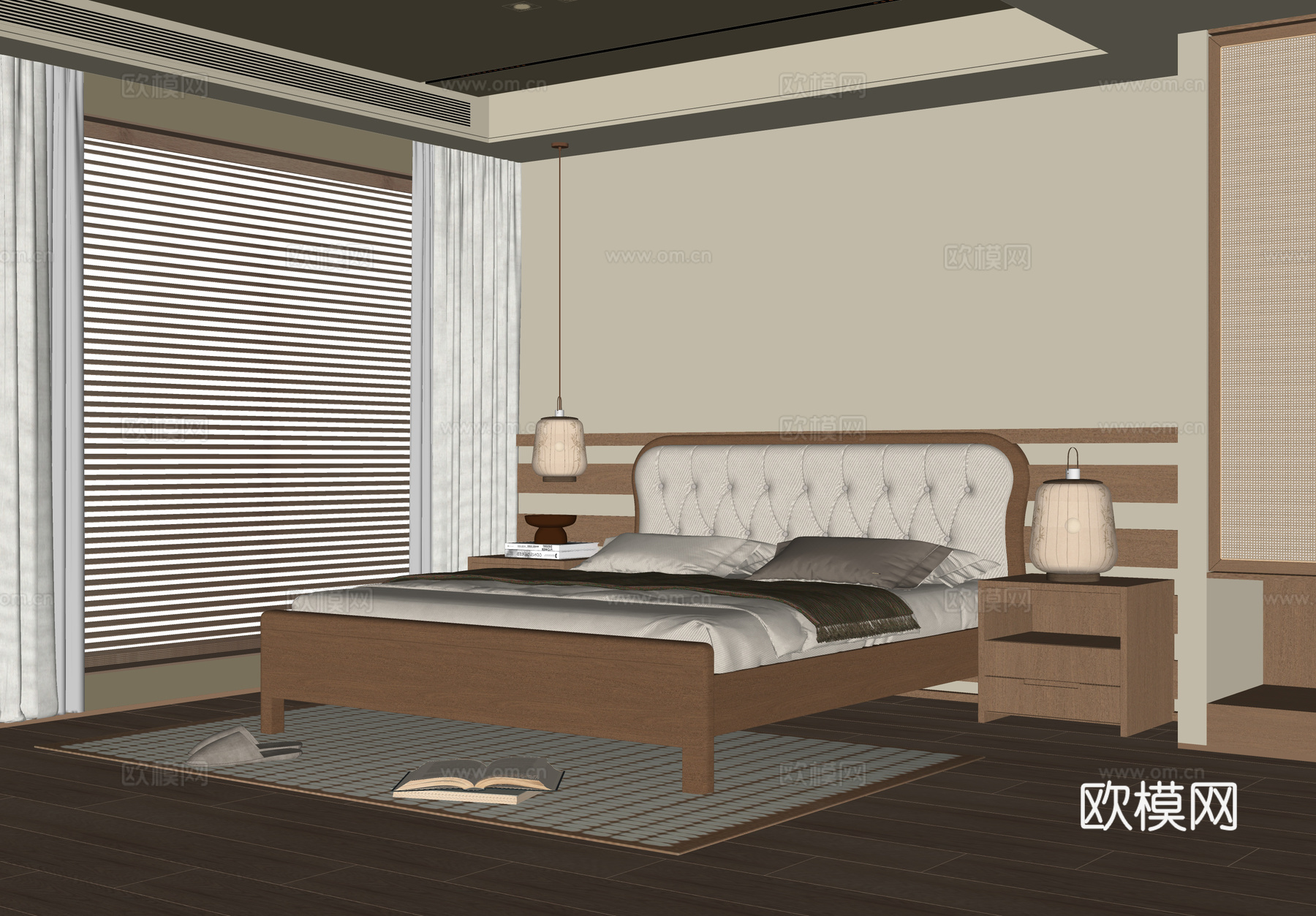 现代卧室su模型