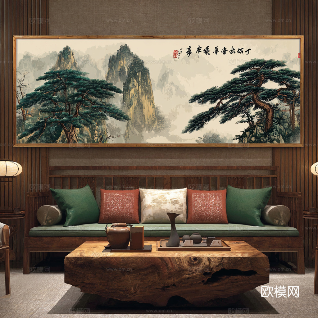 新中式禅意挂画 客厅挂画 复古挂画