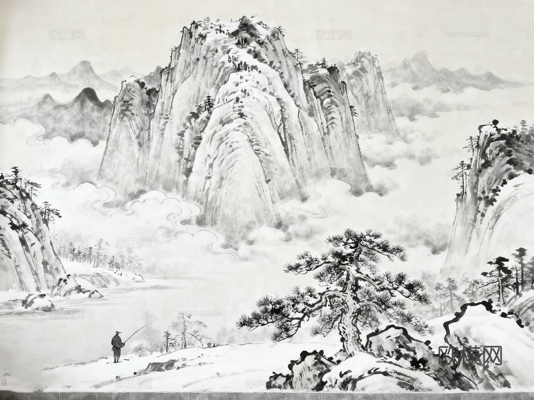 新中式山水壁纸