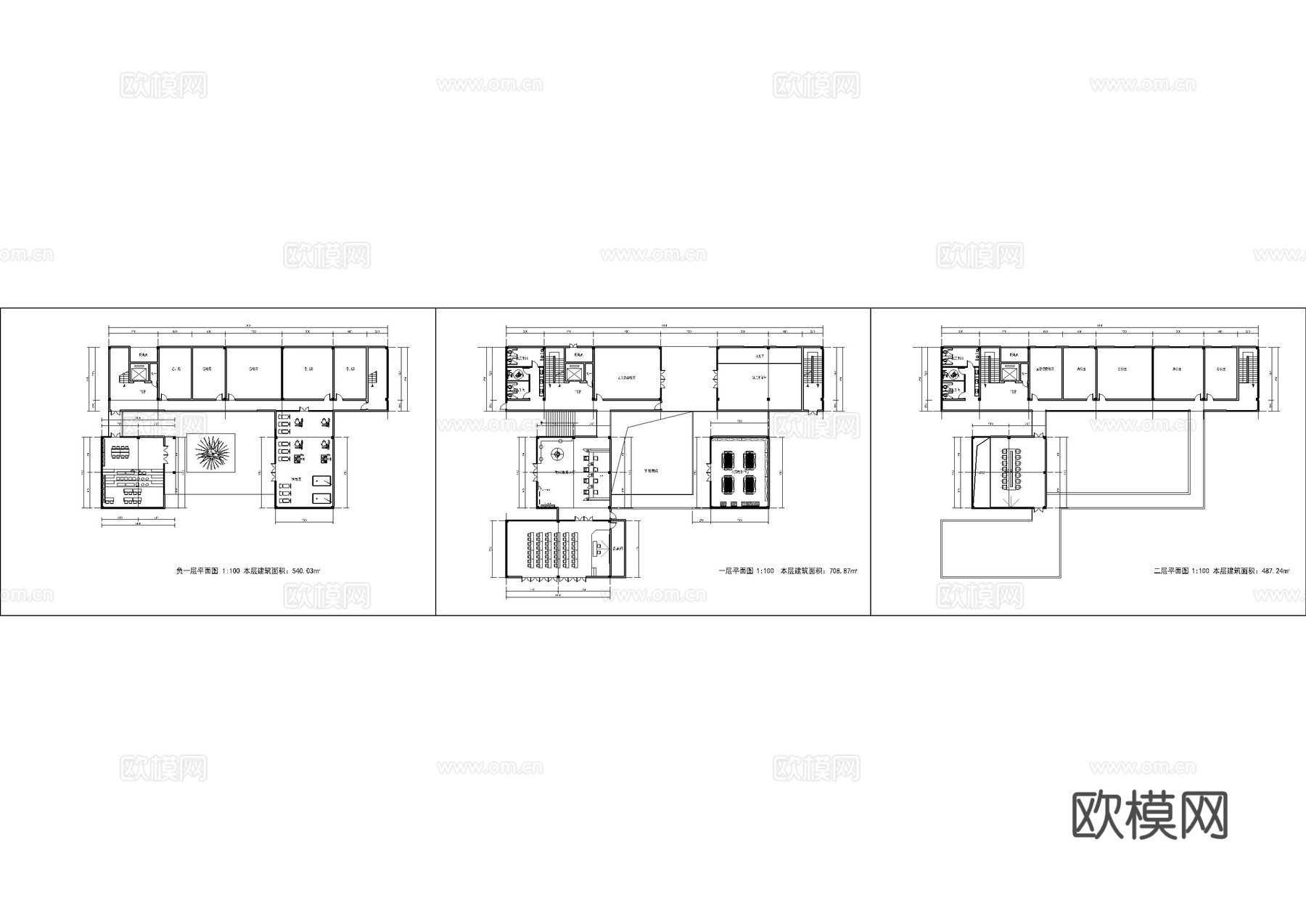 乡村综合服务中心平面方案cad施工图
