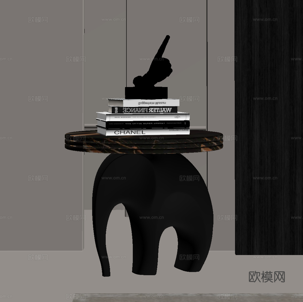 现代意式边几 异形边几su模型