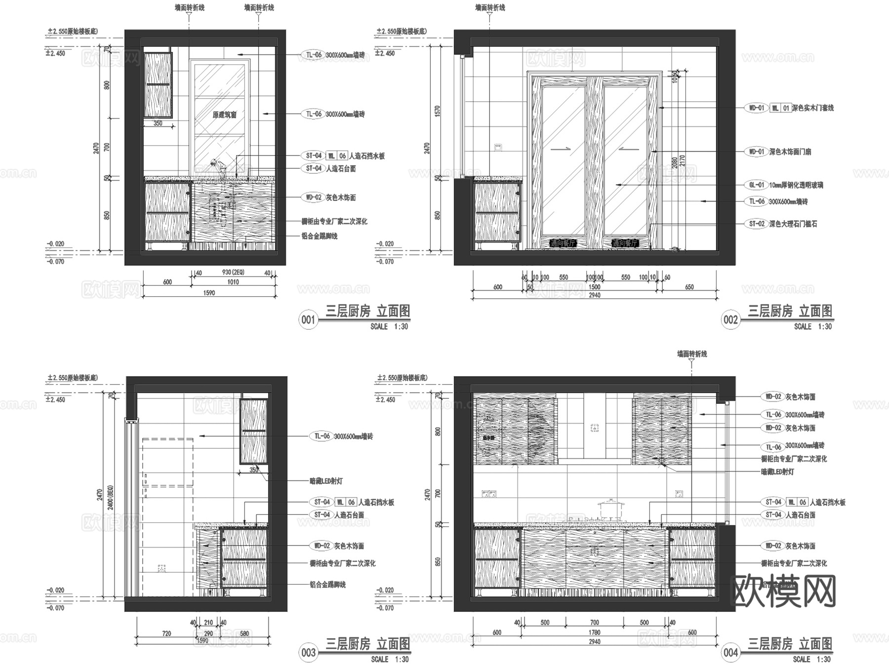 上海绿地启东B-07地块33#DS4复式样板间室内家装CADcad施工图