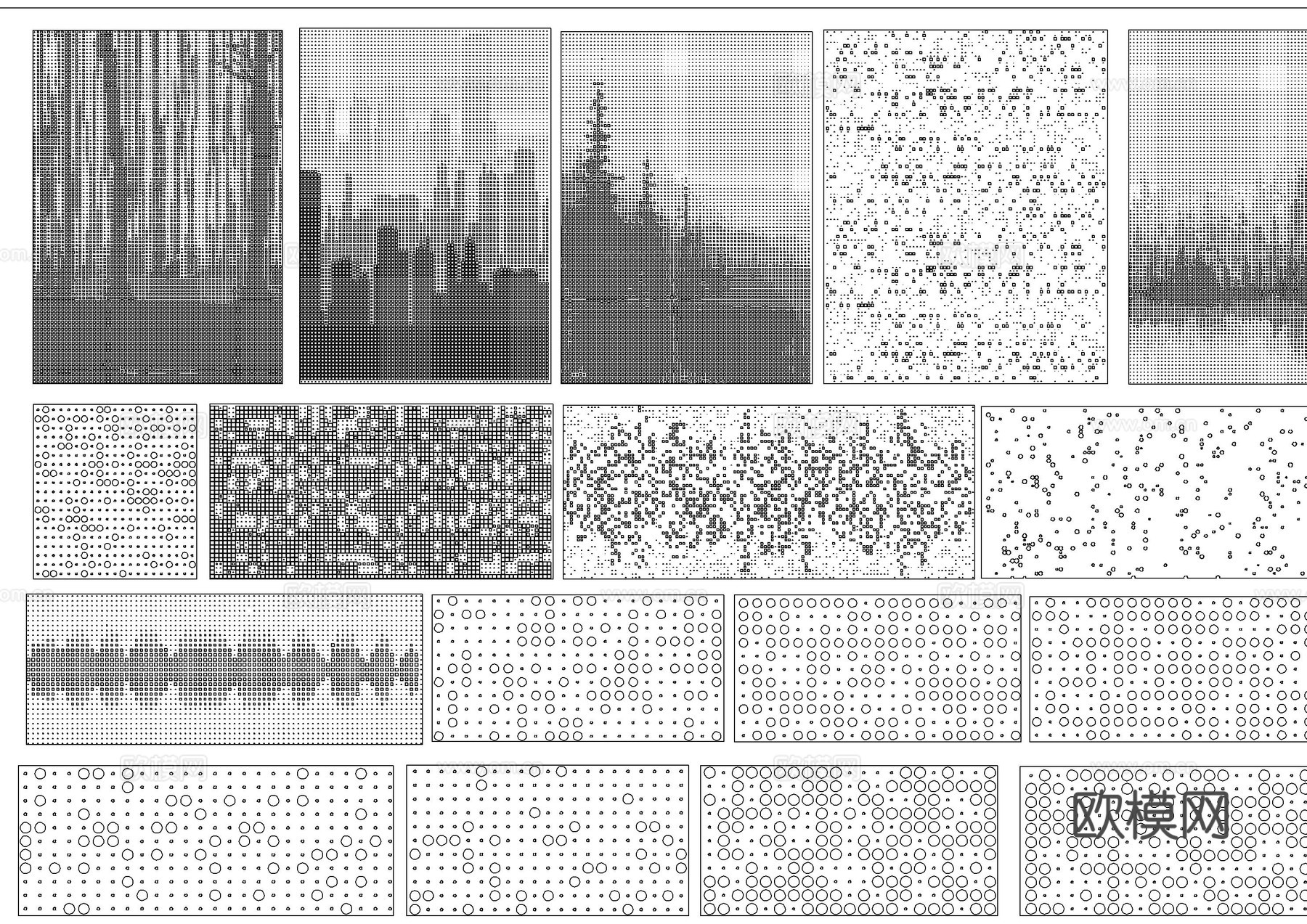 金属冲孔板屏风CAD图库cad施工图