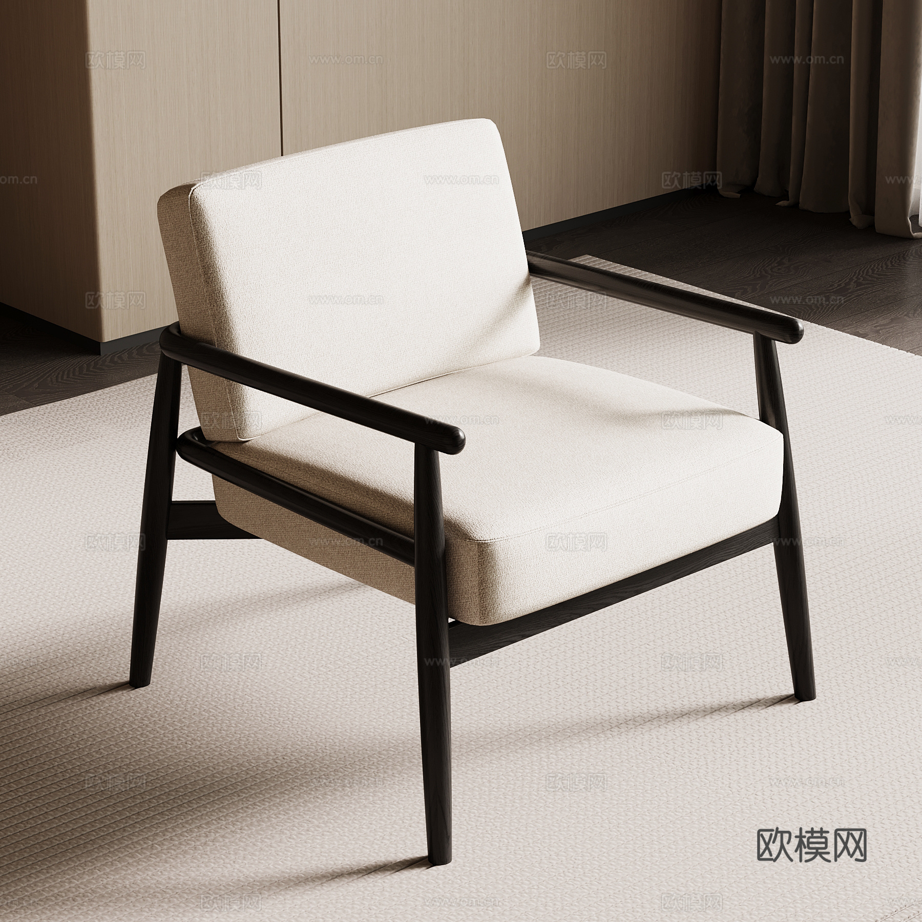 现代休闲椅 单人沙发su模型