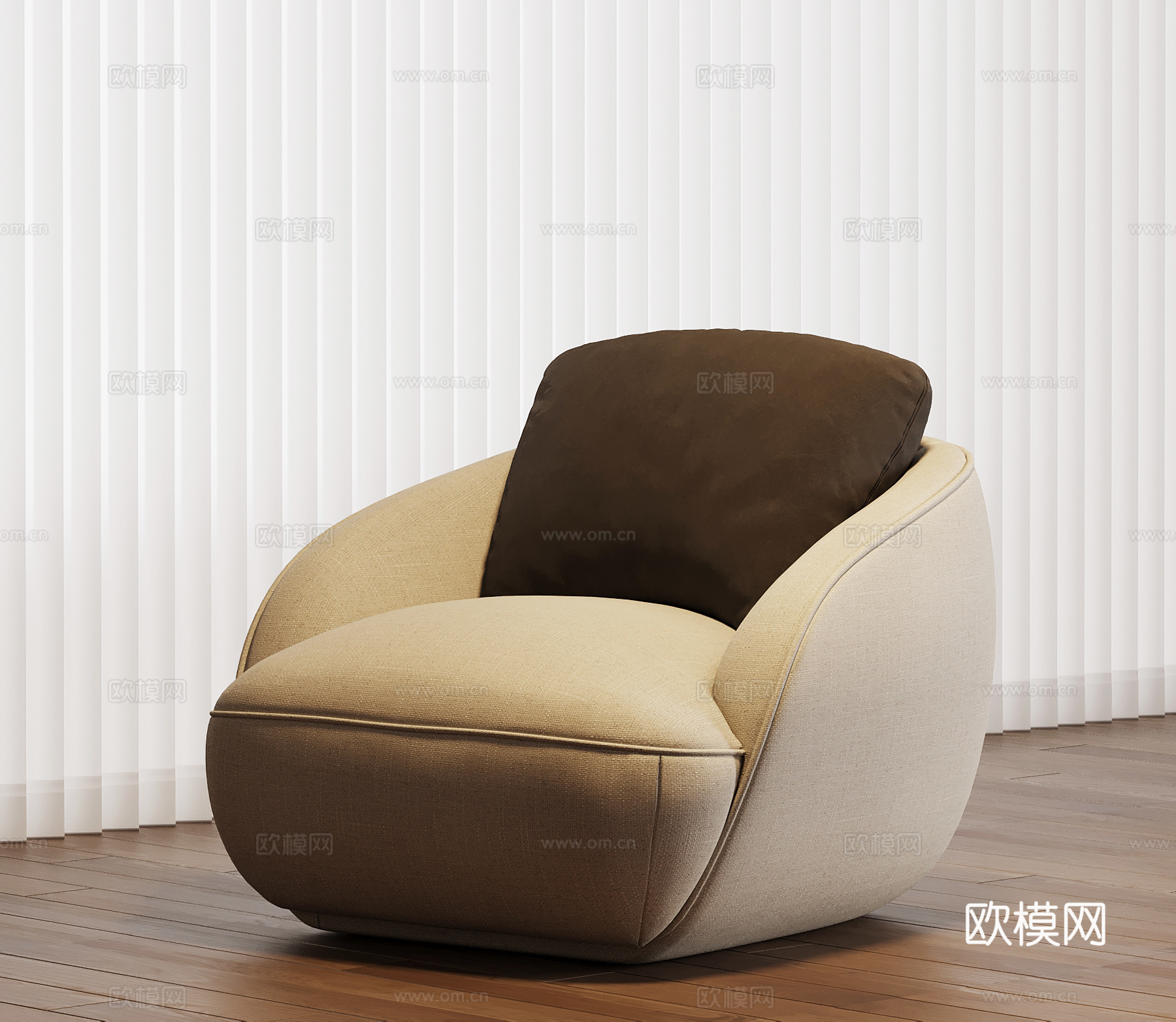 现代单人沙发 休闲沙发su模型