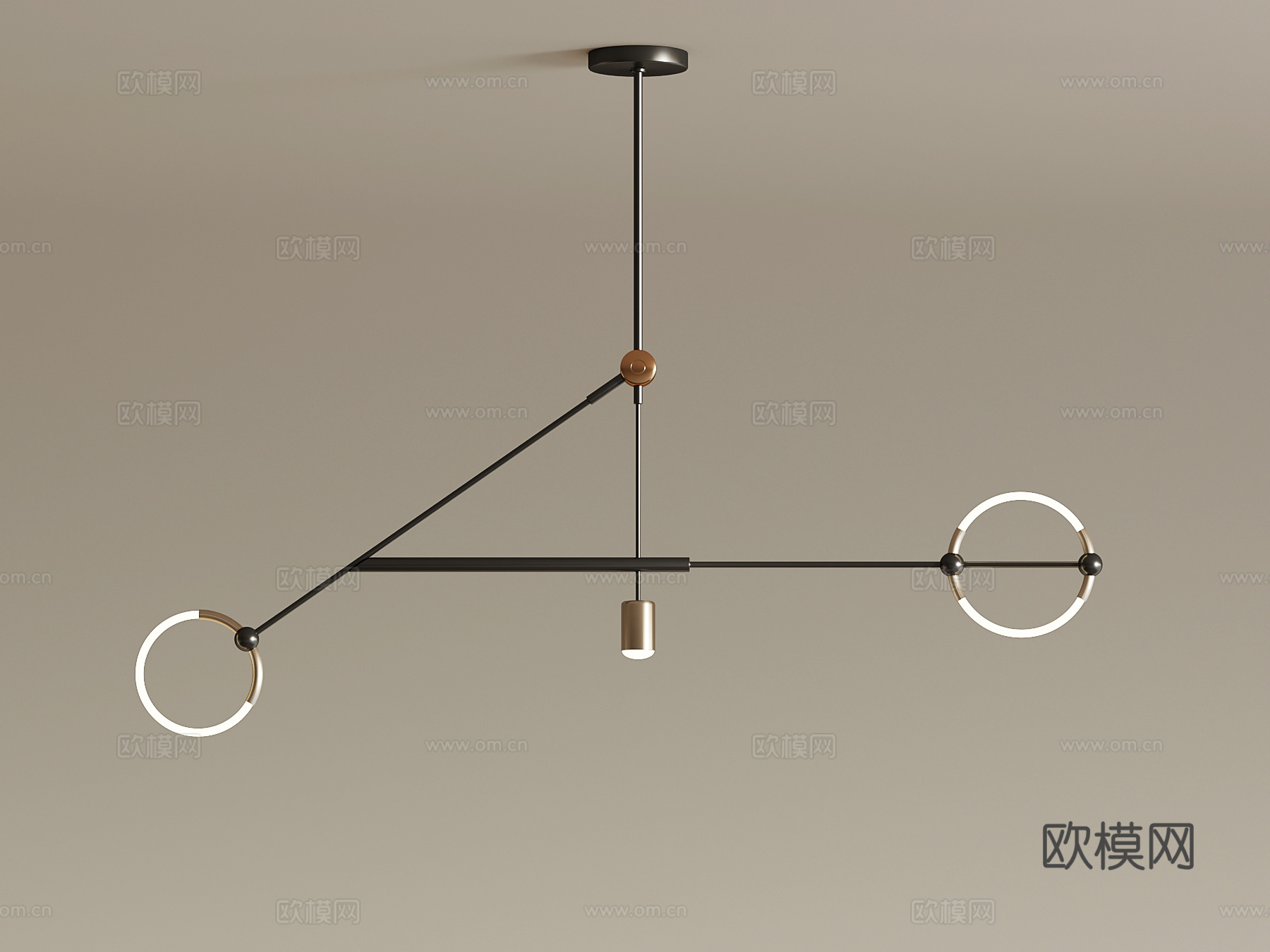 现代意式吊灯 异形吊灯 长条吊灯su模型