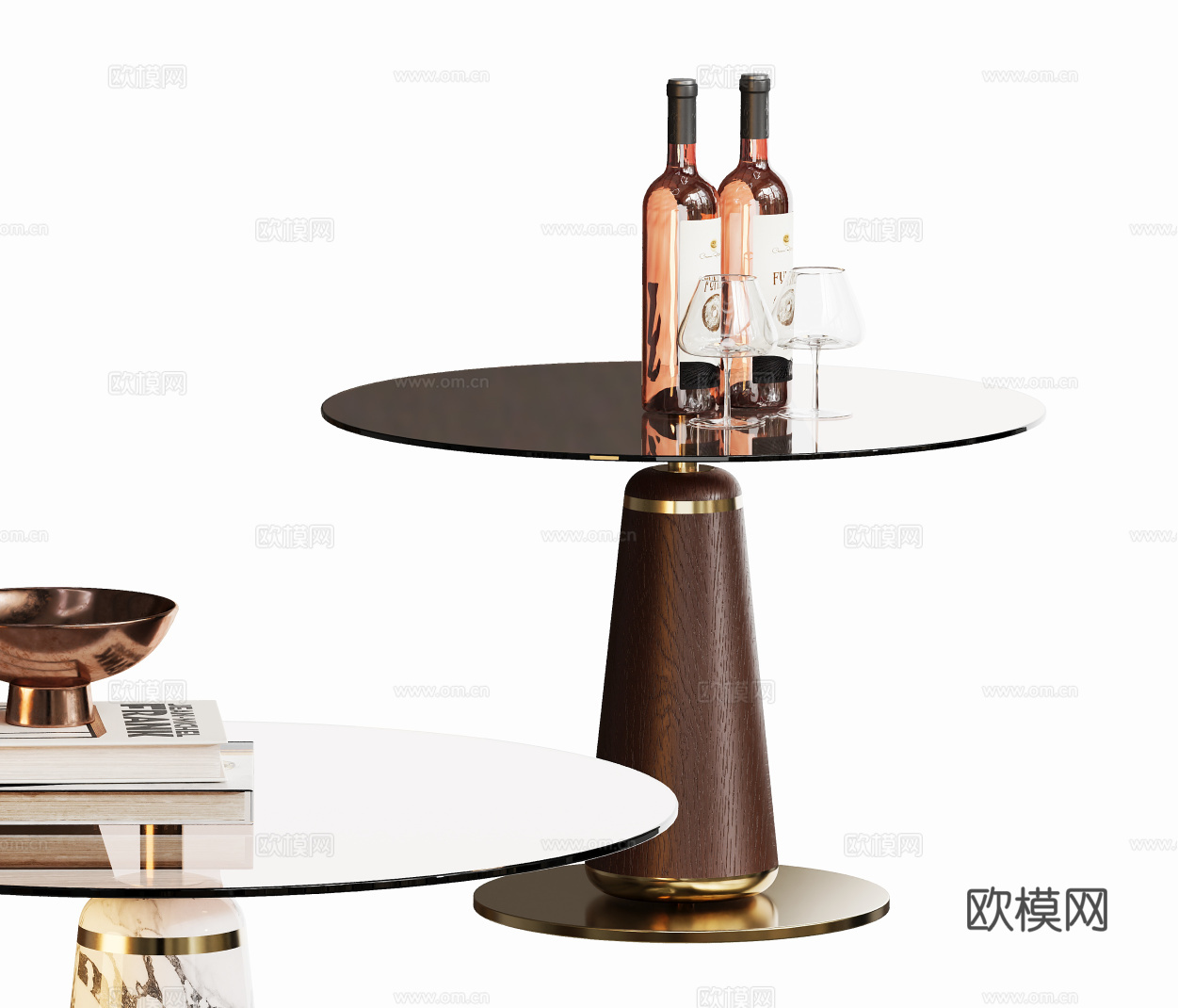 现代轻奢茶几边几角几su模型