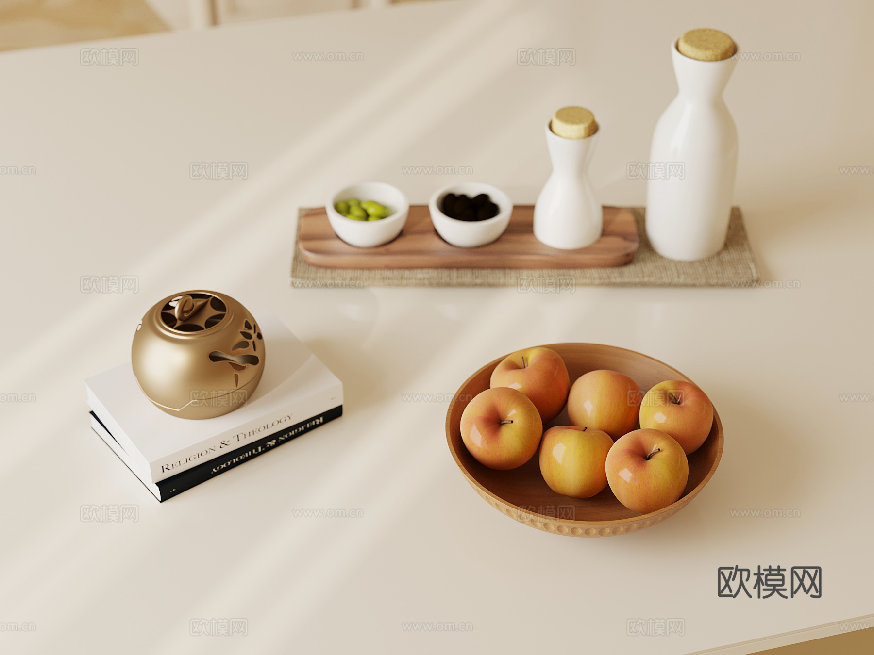 现代摆件组合su模型