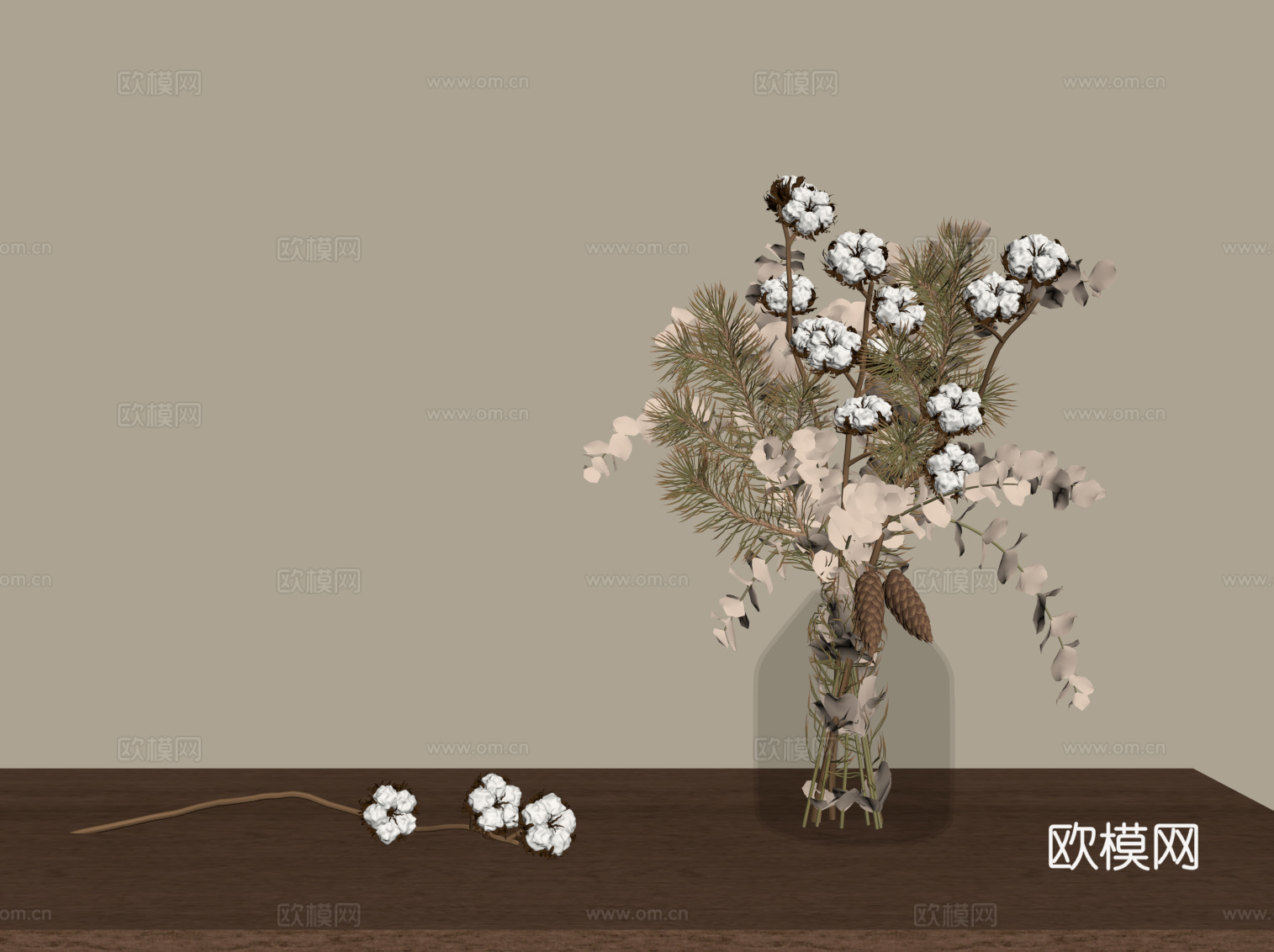 现代花瓶 花艺 摆件su模型