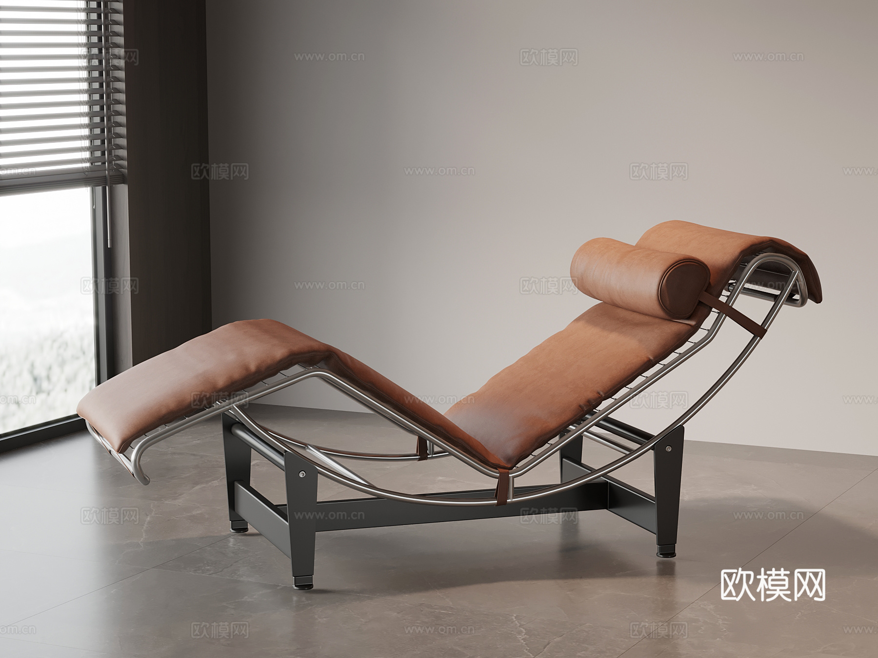 现代意式休闲椅 躺椅su模型
