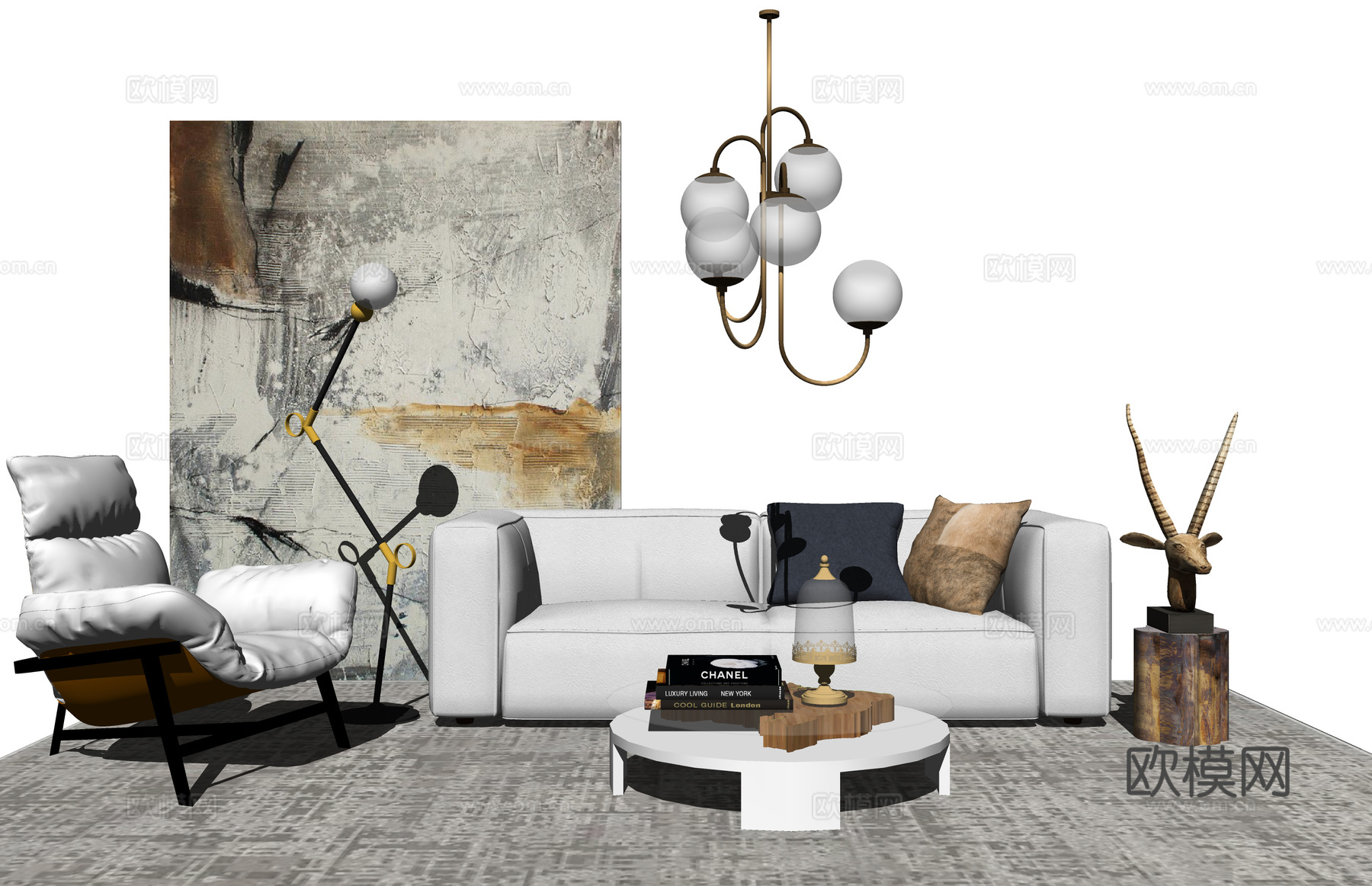 卡座 懒人沙发 客厅 凳子 桌椅 家装 海绵垫 椅子 家具su模型