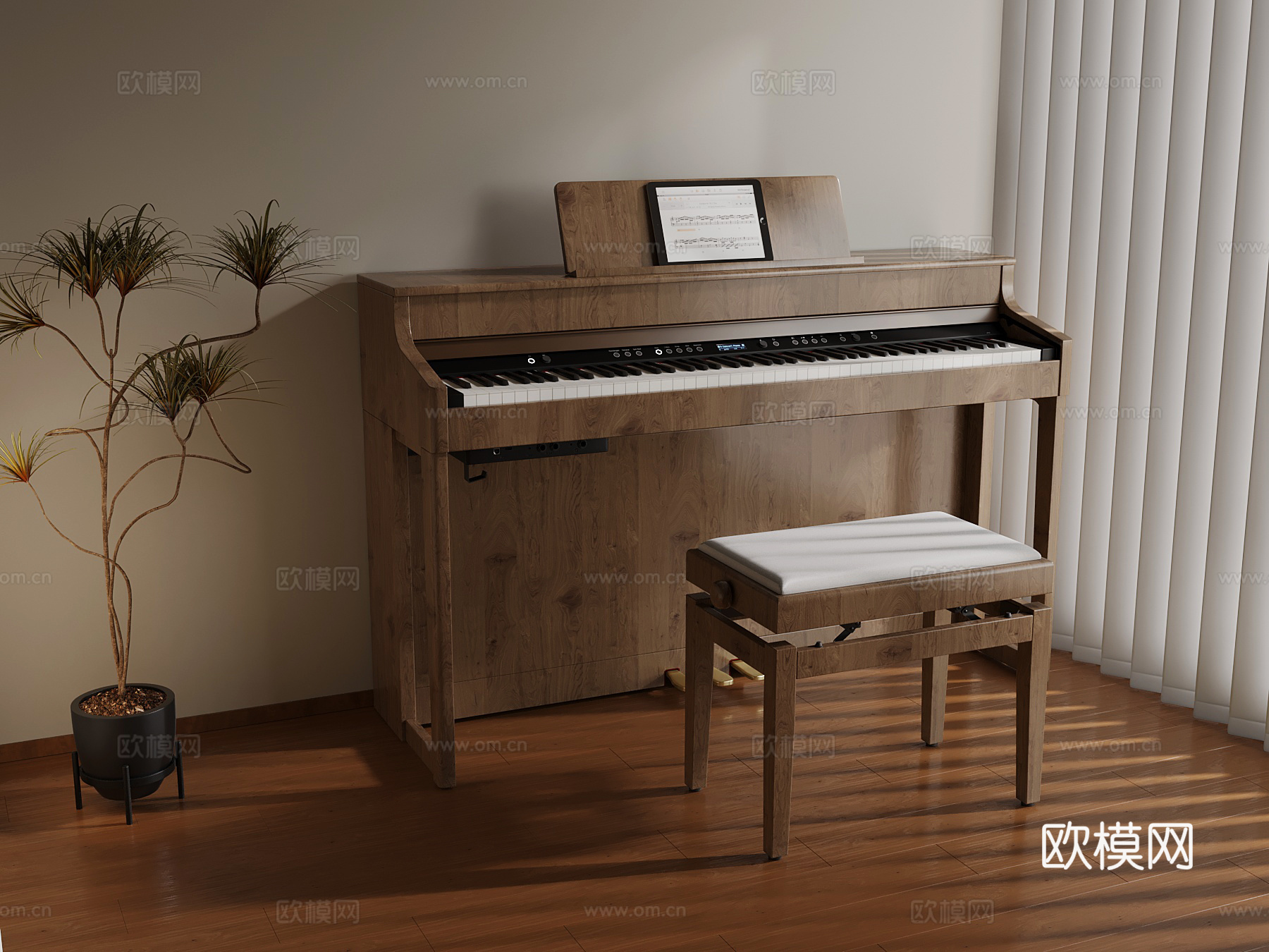 中古风钢琴 乐器su模型