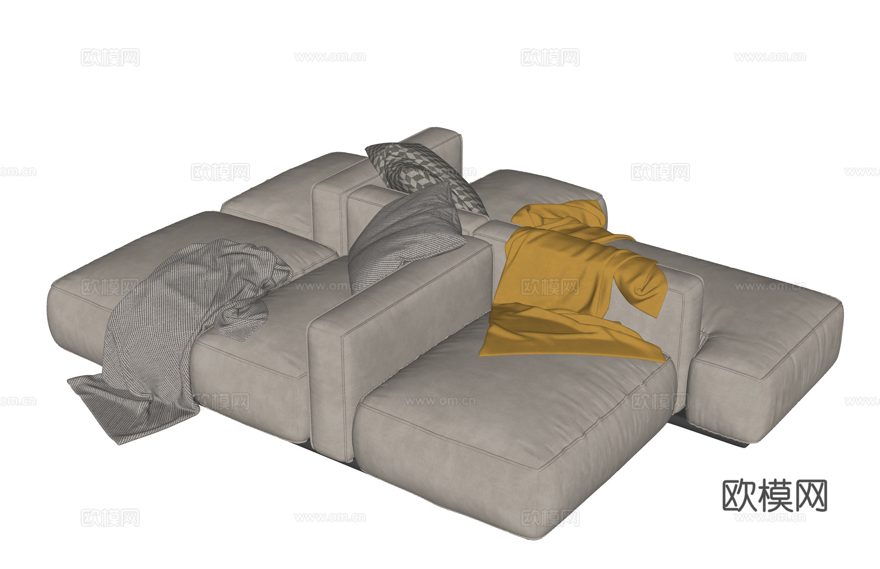 卡座 懒人沙发 客厅 凳子 桌椅 家装 海绵垫 椅子 家具su模型