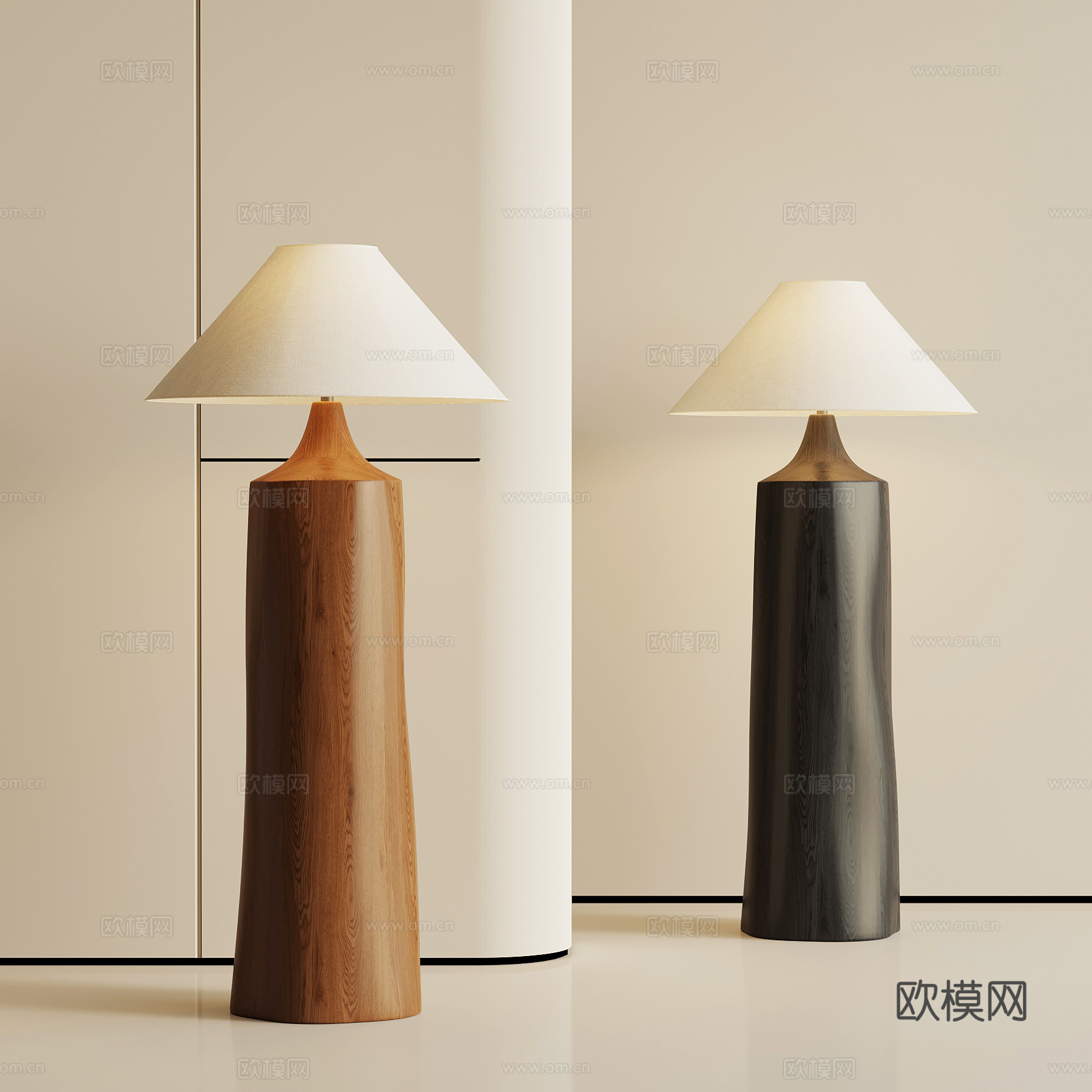 法式中古落地灯su模型