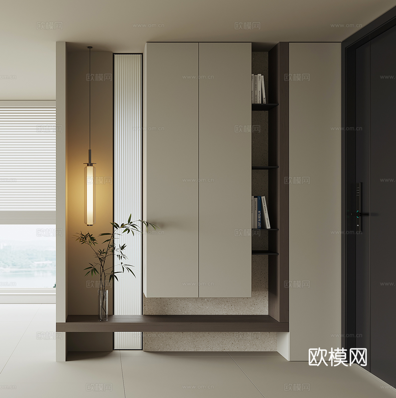 现代入户鞋柜3d模型下载