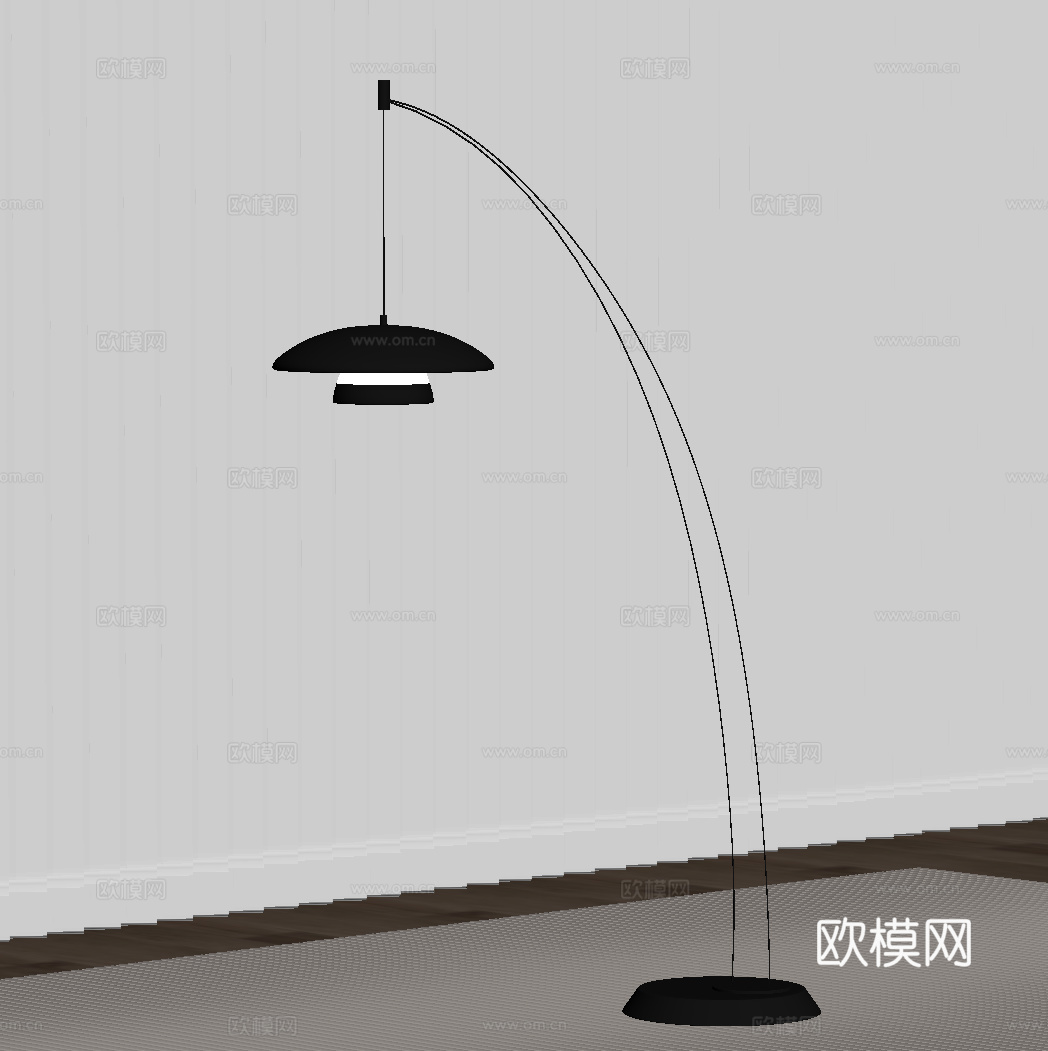 现代落地灯 鱼线落地灯su模型