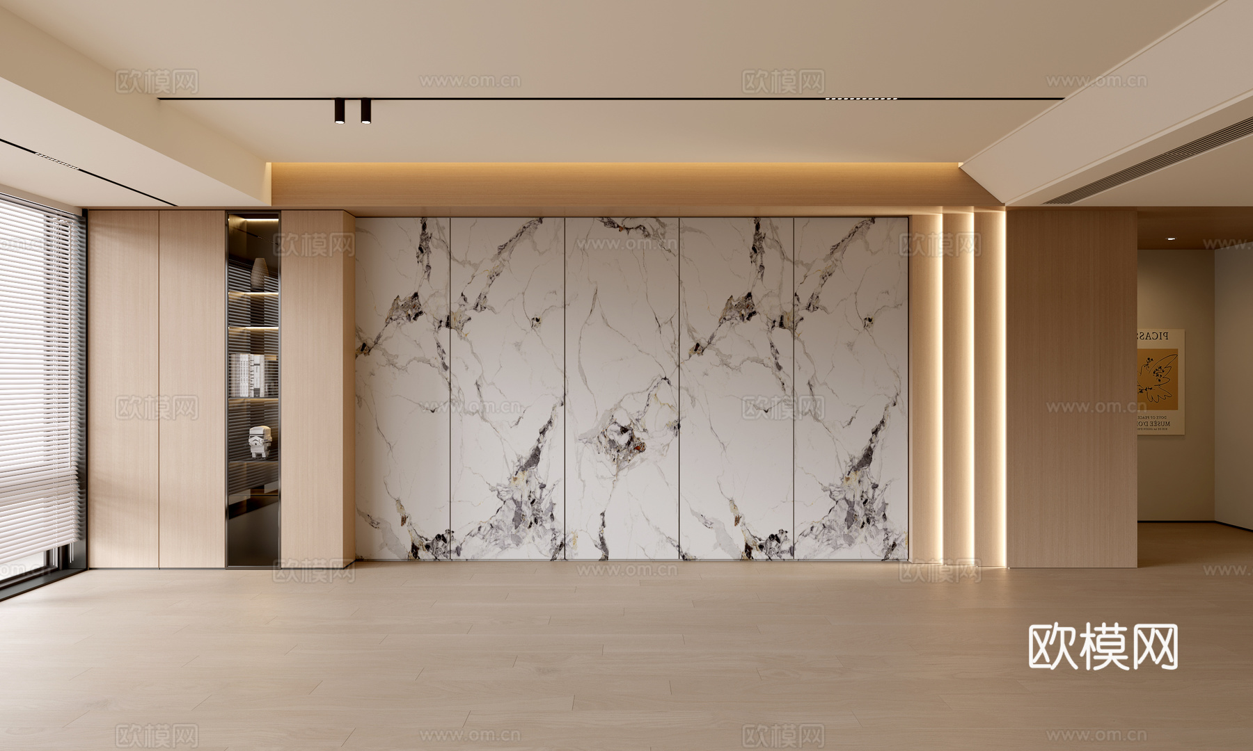 现代客厅 奶油客厅 沙发背景墙 客厅背景 奶油风背景墙su模型