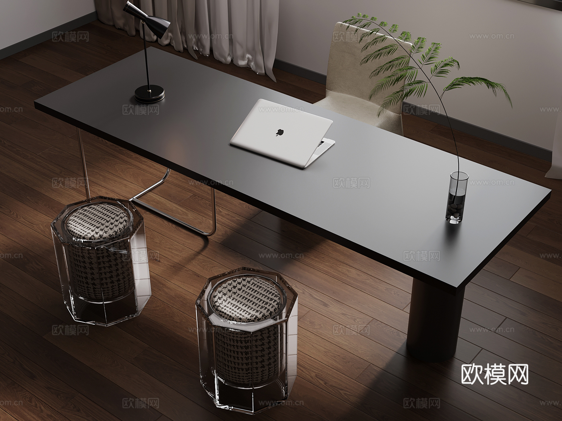 现代书桌椅su模型