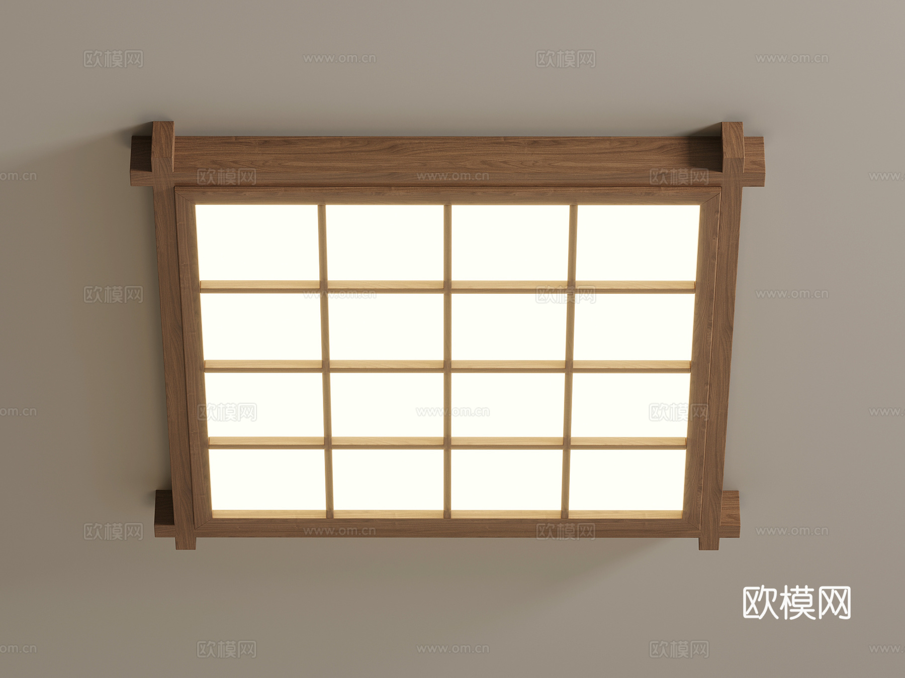 中古风吸顶灯 客厅吊灯su模型