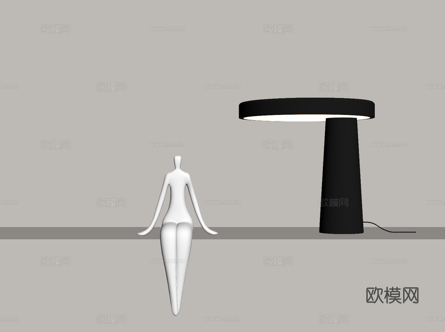 现代台灯su模型