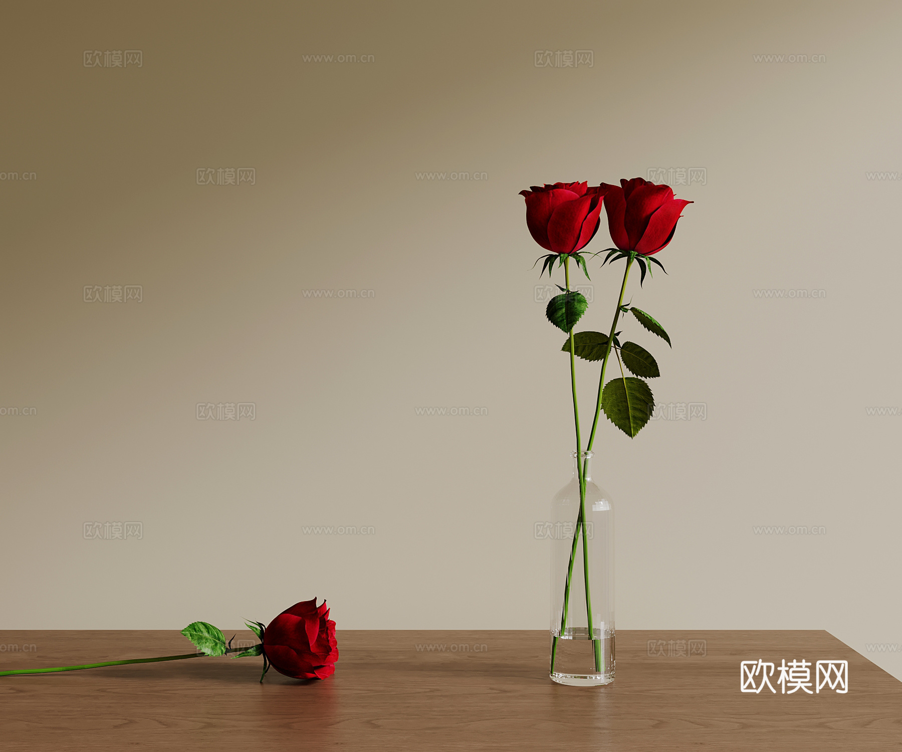 现代花瓶花艺 摆件su模型