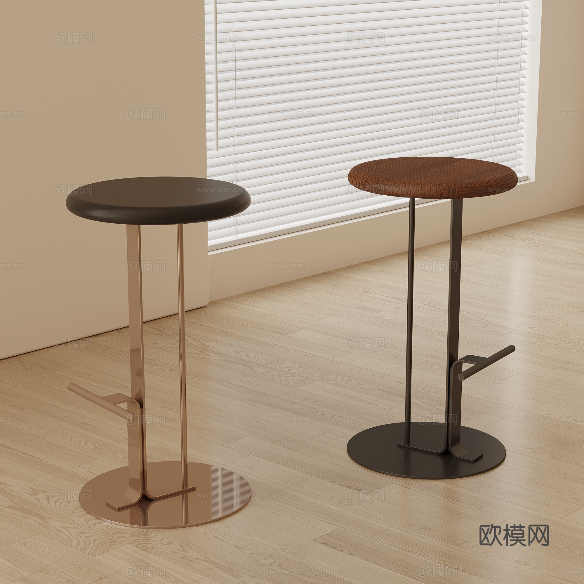 现代意式吧台凳su模型