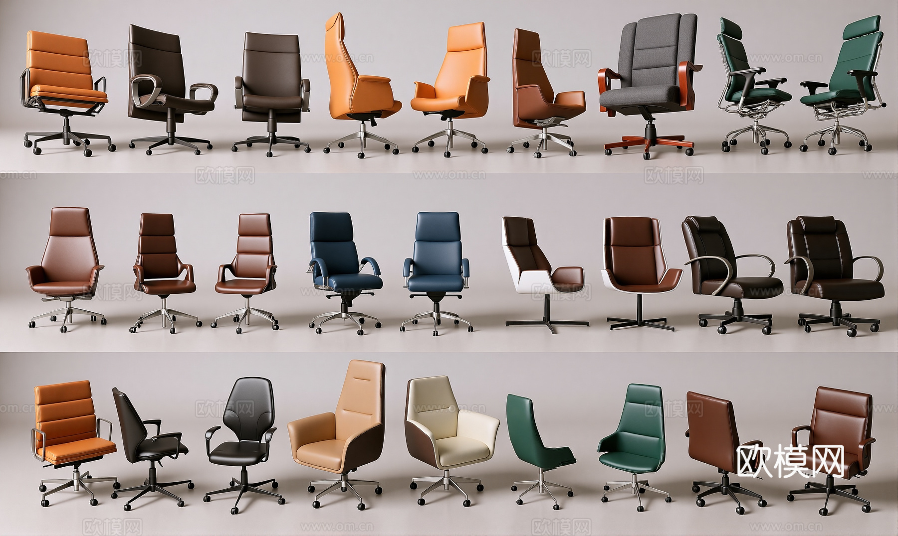 现代办公椅组合su模型