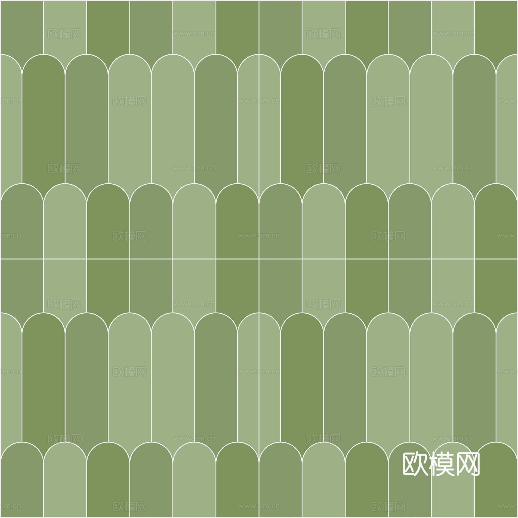 无缝绿色渐变羽毛砖瓷砖