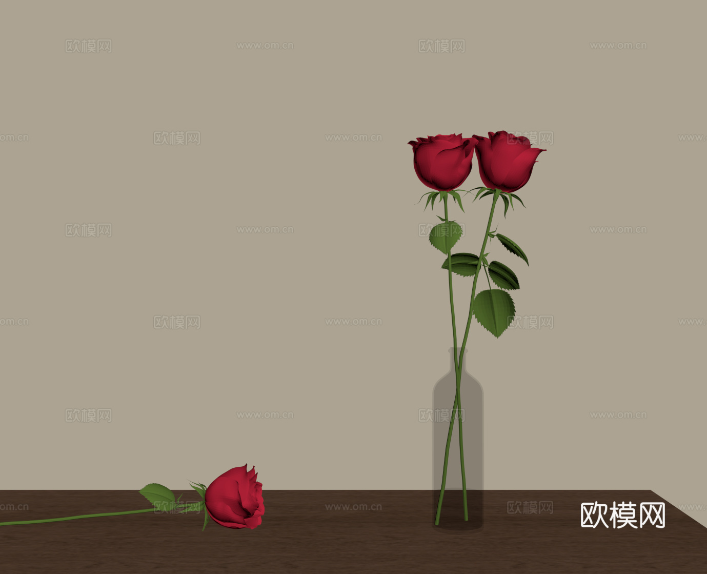 现代花瓶花艺 摆件su模型