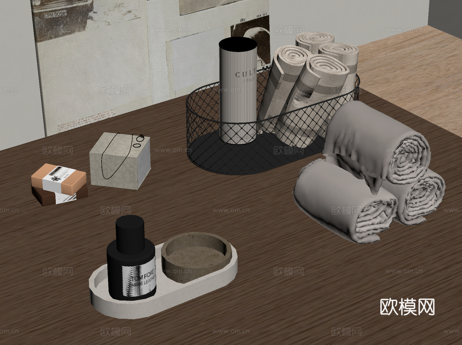 现代卫浴用品 卫浴小件su模型