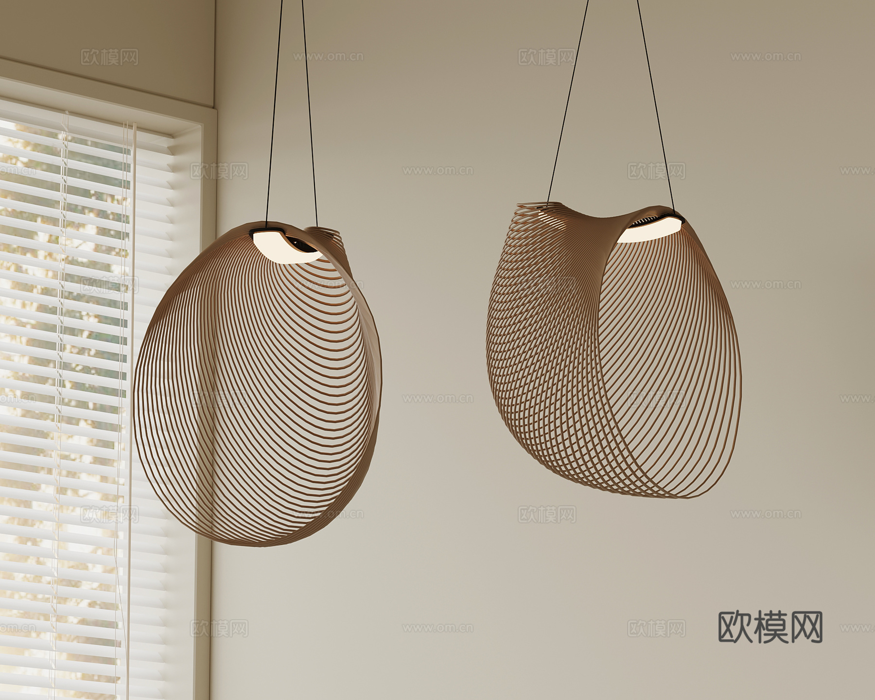侘寂中古吊灯 镂空吊灯 餐厅吊灯su模型