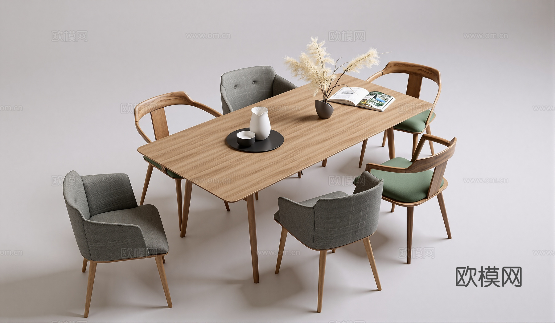 现代风格餐厅su模型