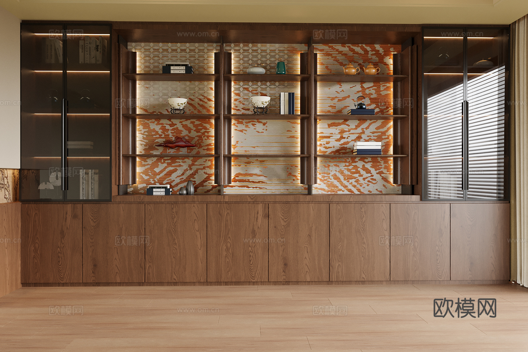 现代书柜su模型