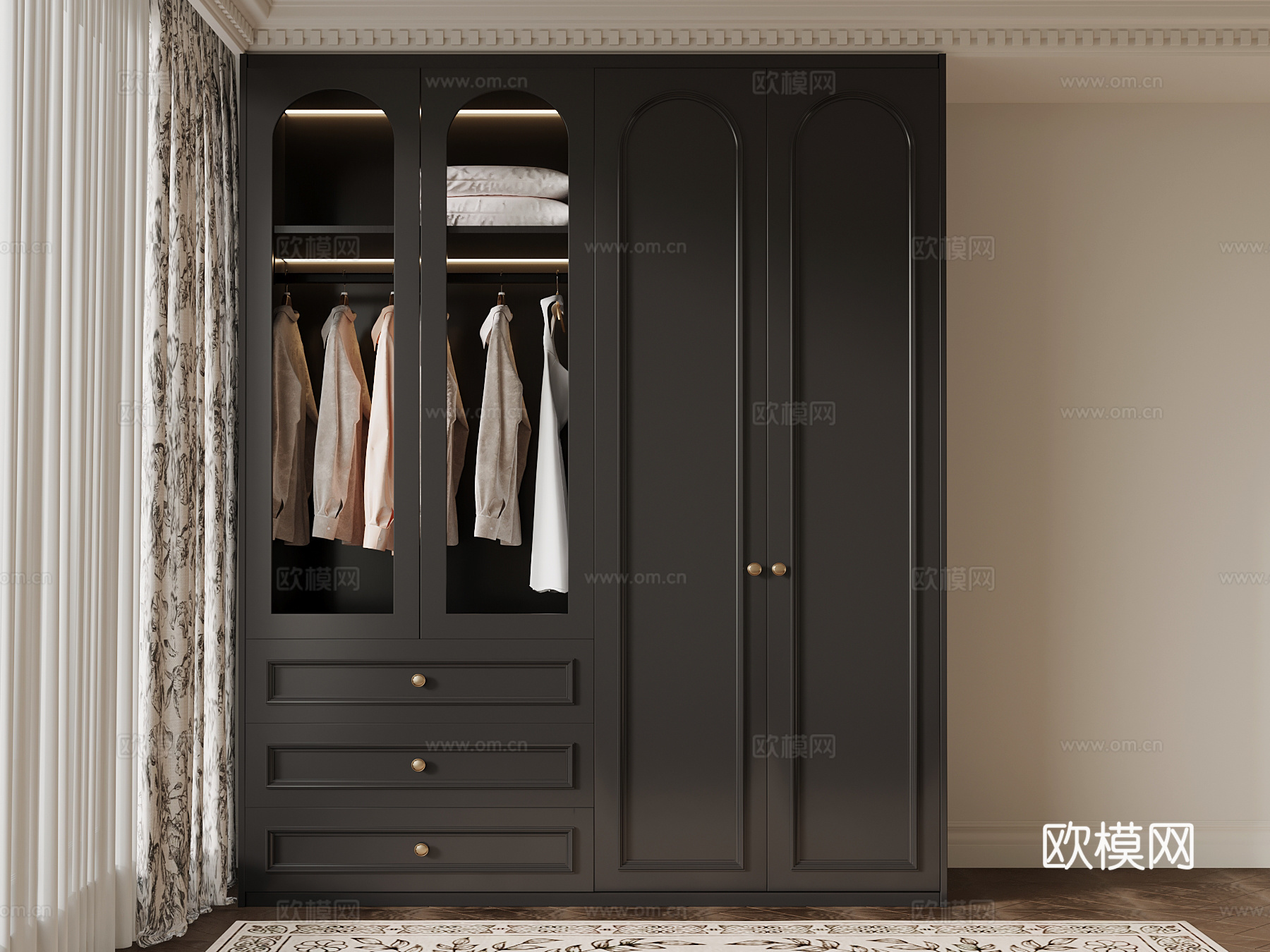法式衣柜su模型