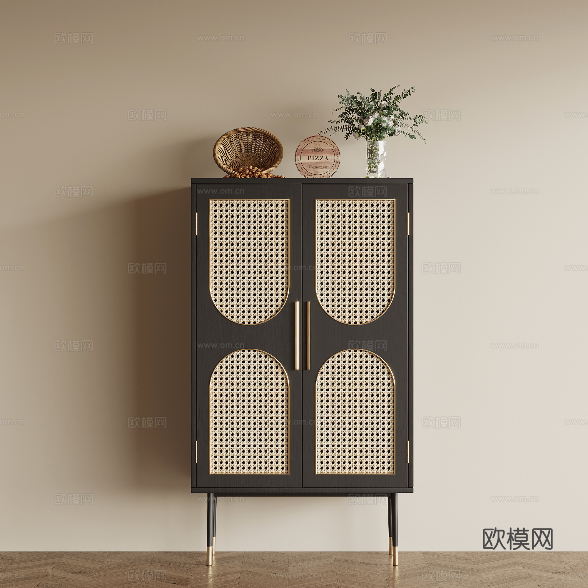 法式复古玄关柜 端景柜 边柜su模型