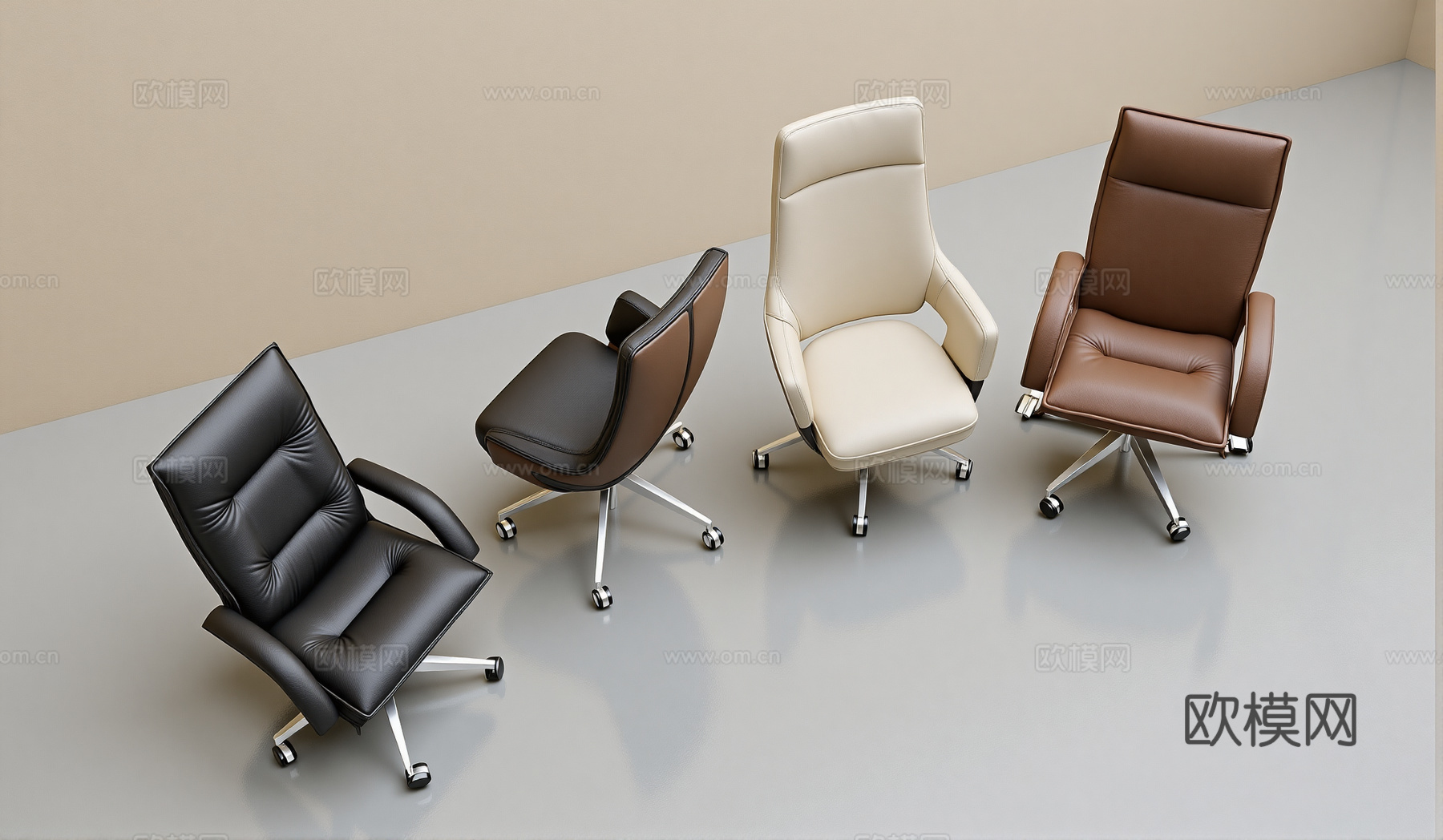 现代办公椅组合su模型