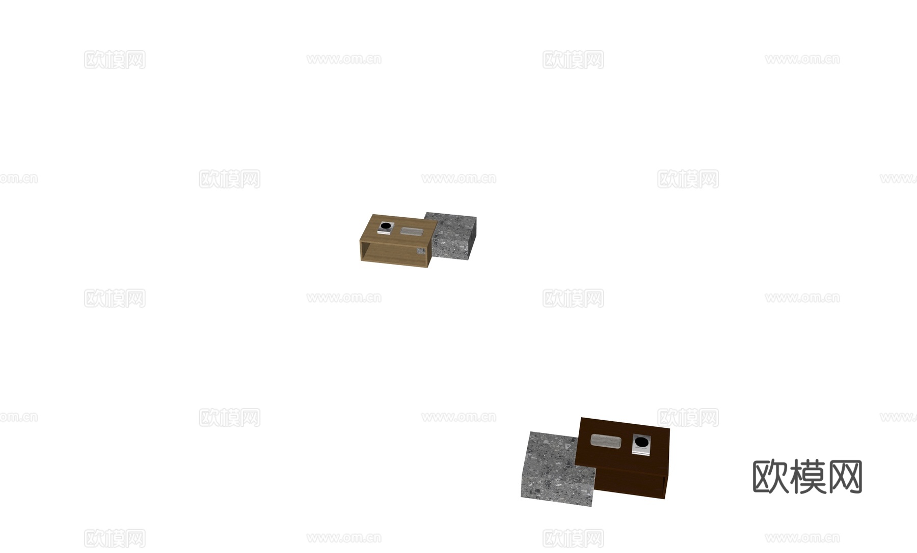 现代茶几方几su模型