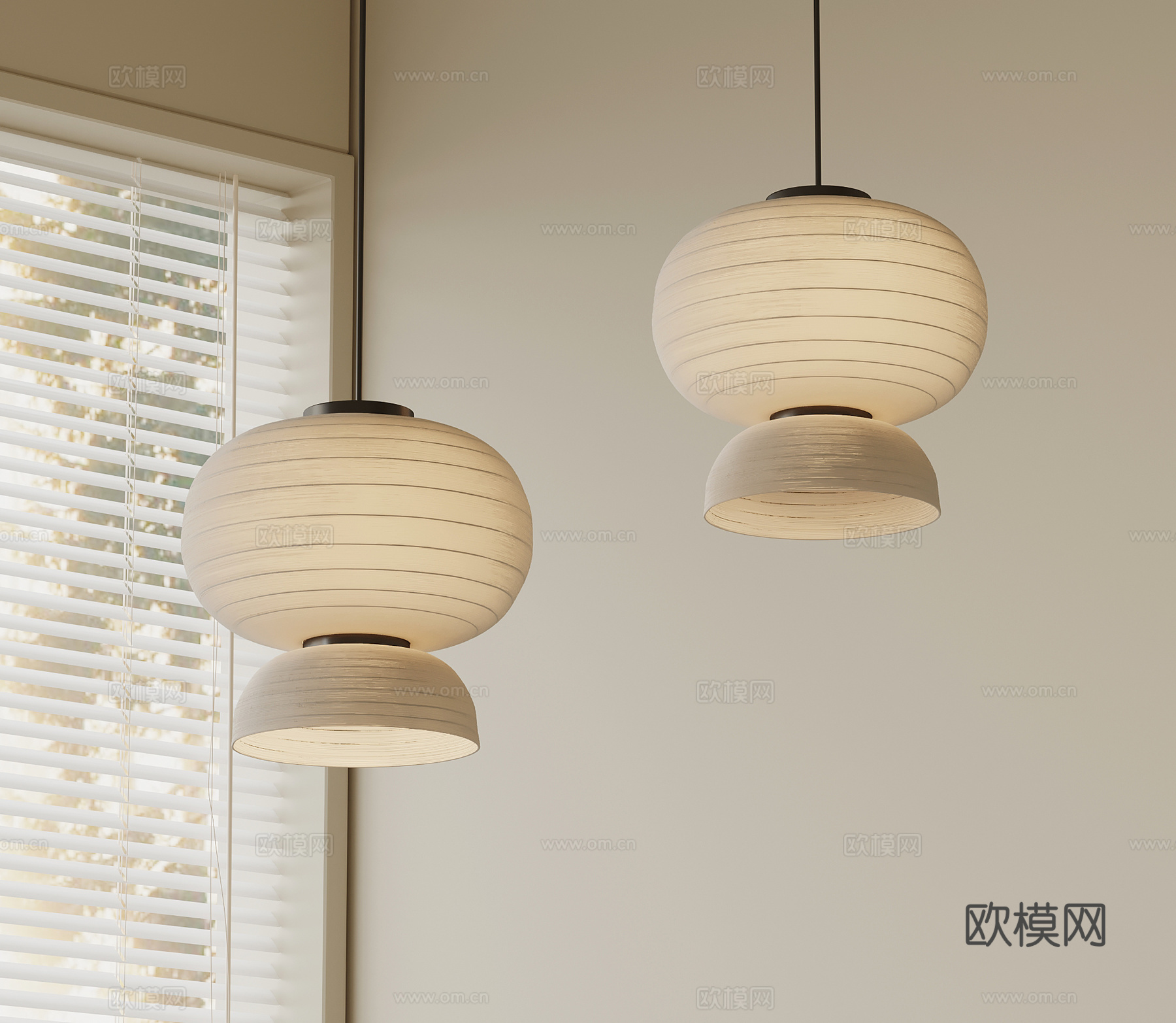 侘寂中古吊灯 餐厅吊灯su模型