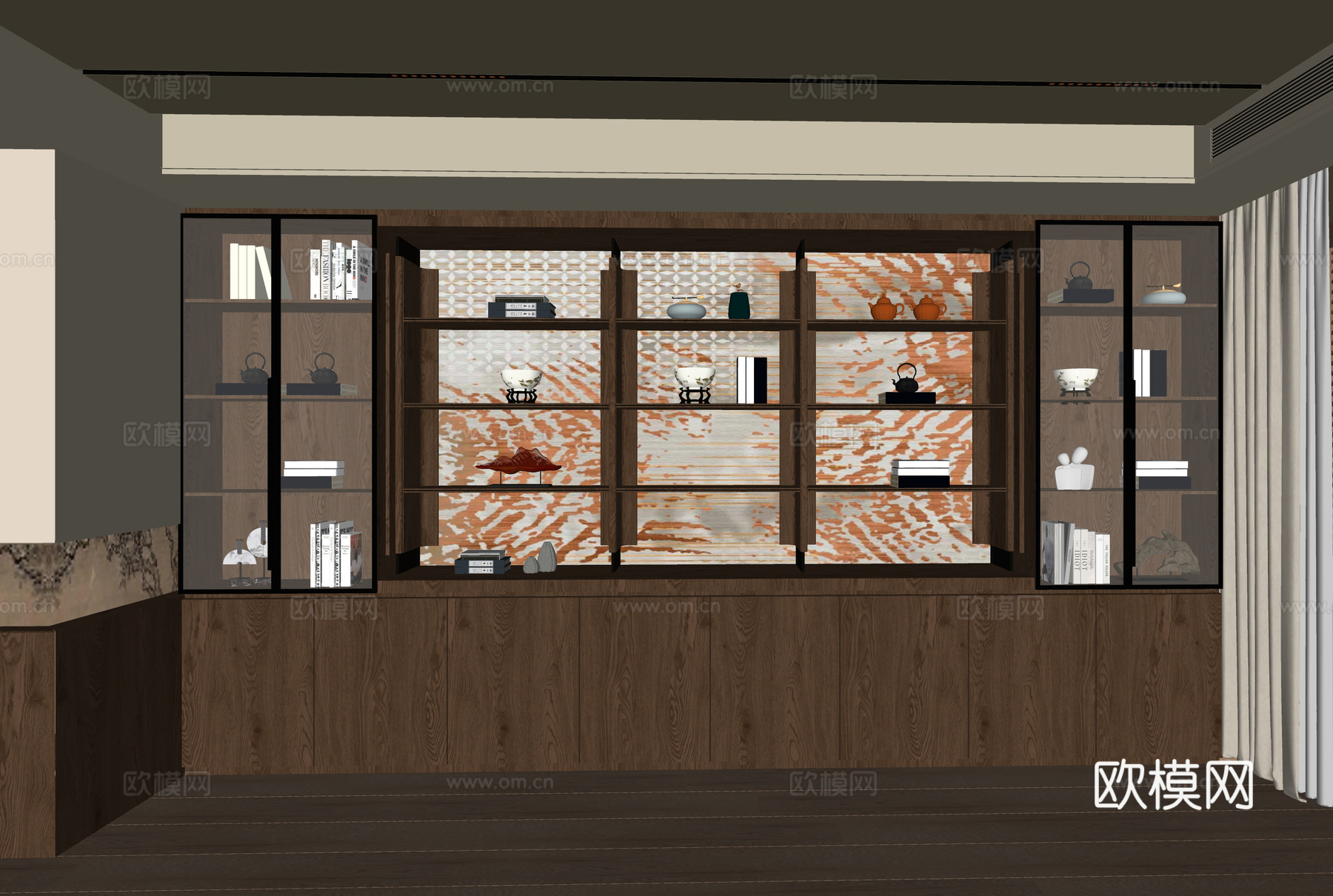 现代书柜su模型
