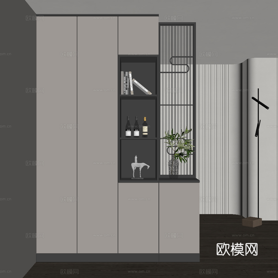 现代意式玄关柜 边柜su模型