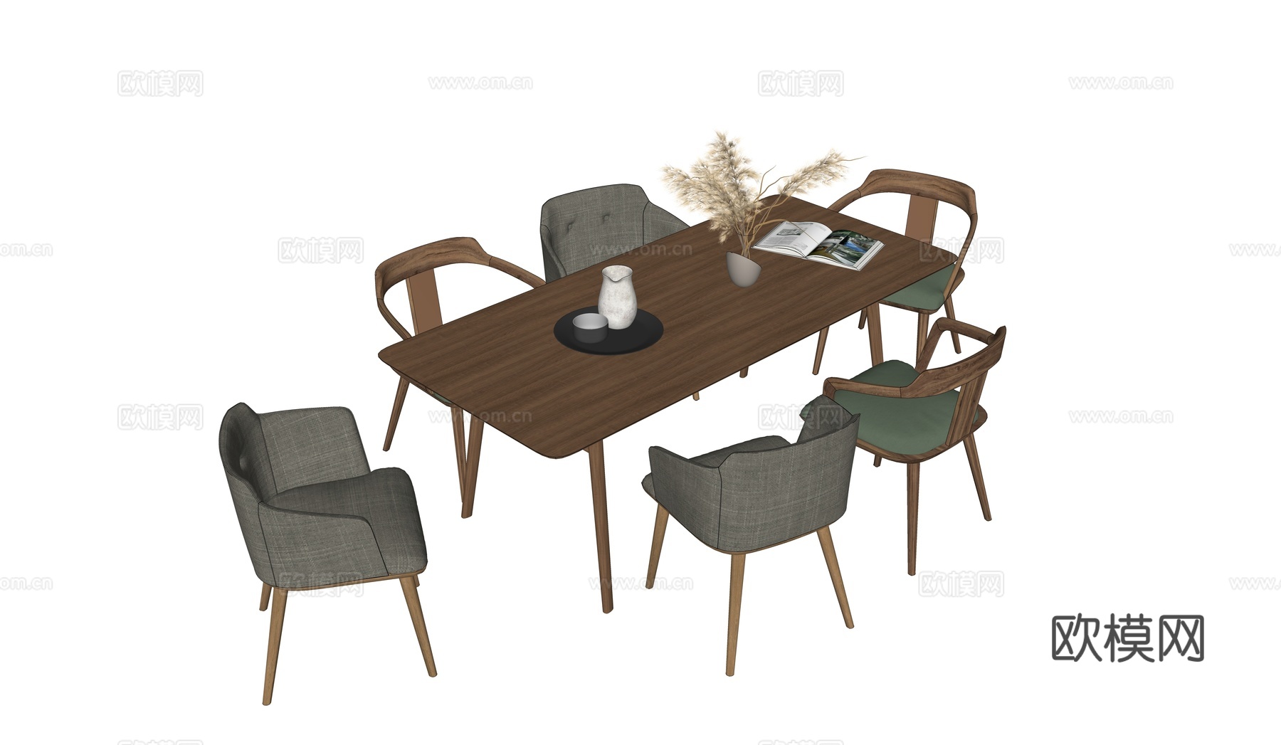 现代风格餐厅su模型