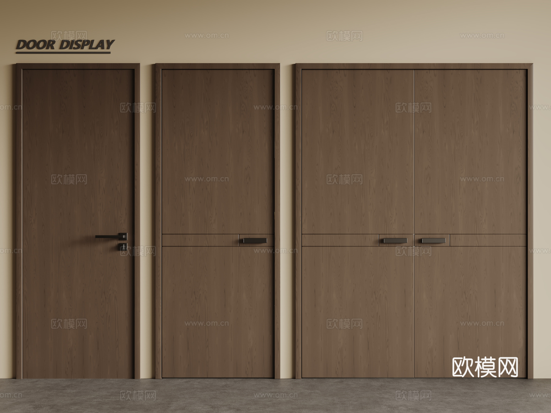 现代双开门 单开门 木门 防盗门 平开门su模型