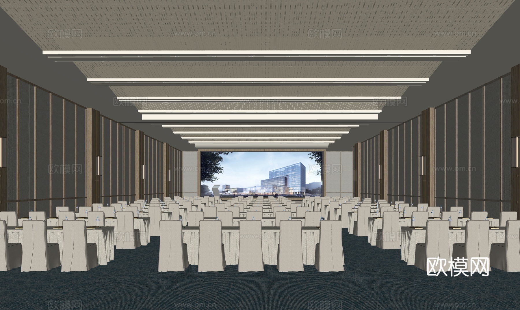 现代酒店宴会厅su模型