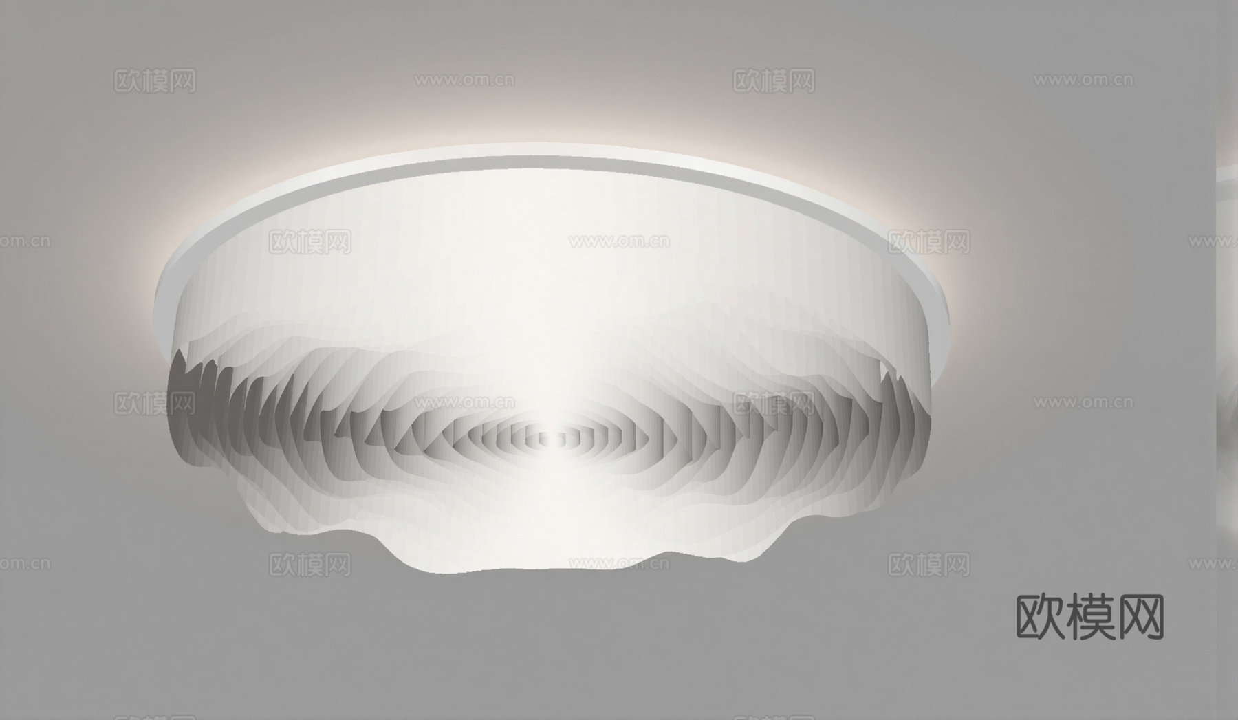 波纹圆形吸顶灯 现代异形吸顶灯su模型