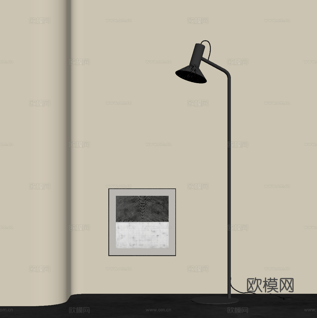 现代落地灯su模型