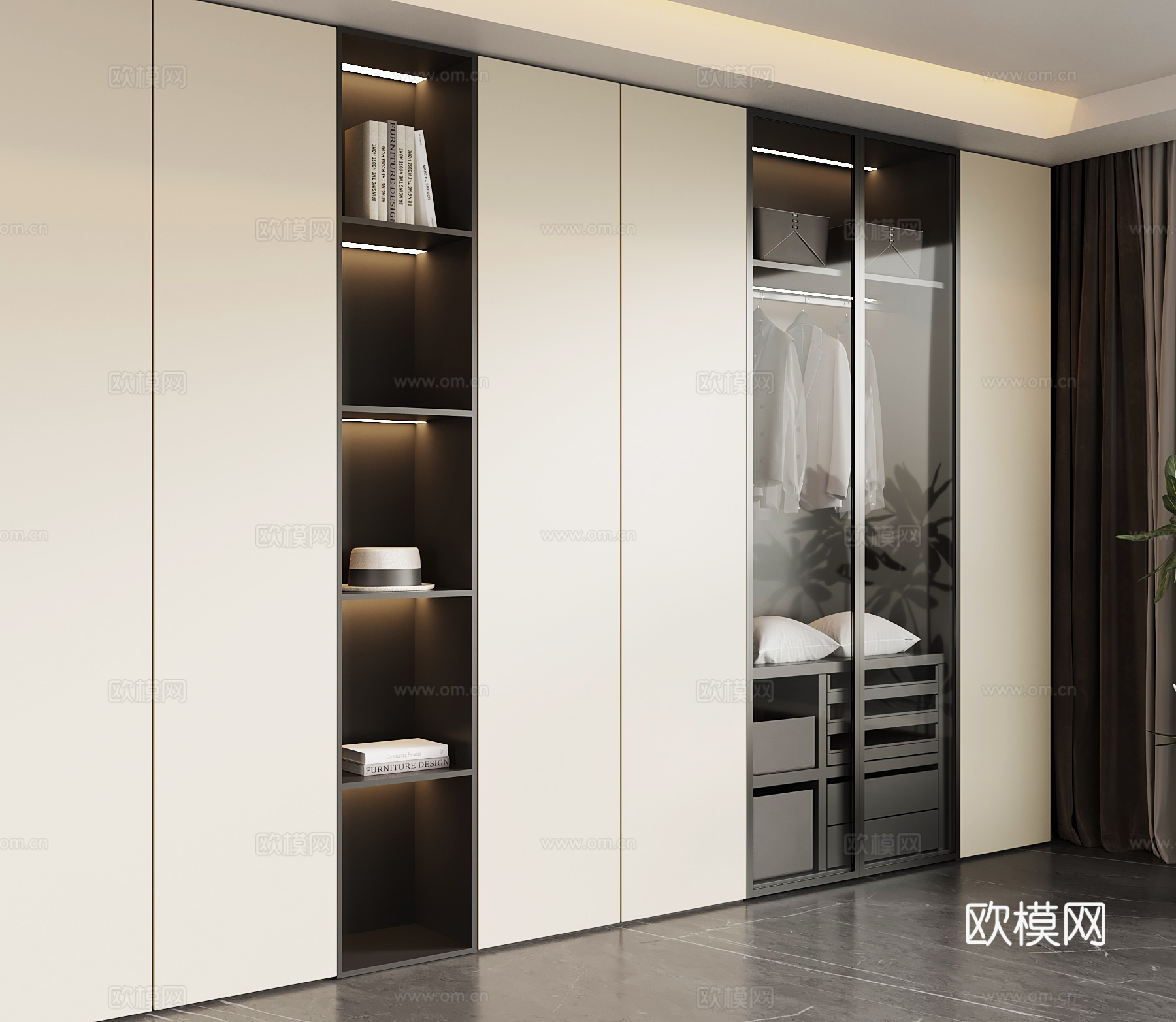 现代衣柜su模型