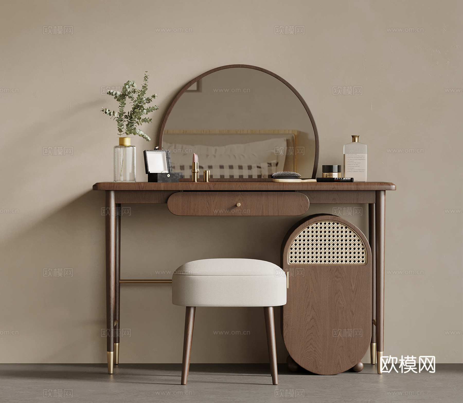 新中式梳妆台3d模型
