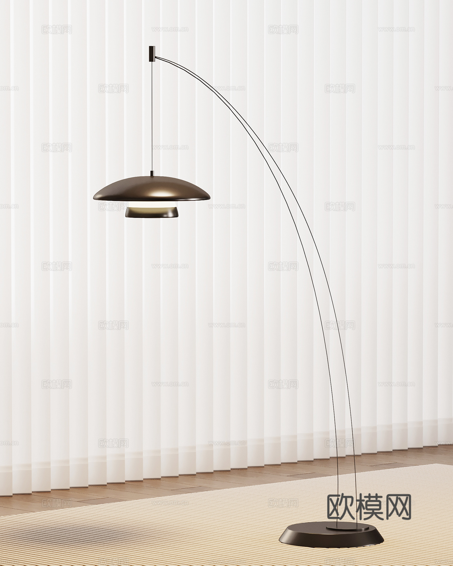 现代落地灯 鱼线落地灯su模型