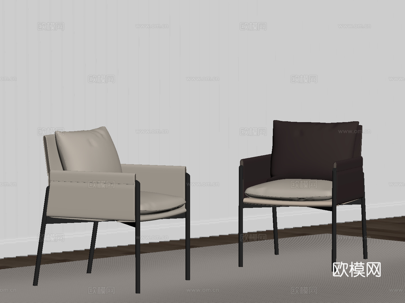 现代意式餐椅 椅子 单椅su模型